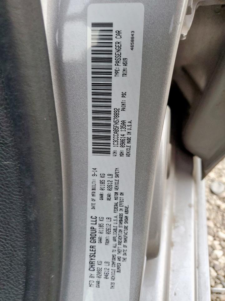 2015 Chrysler 200 Limited VIN: 1C3CCCAB5FN578892 Lot: 93505555