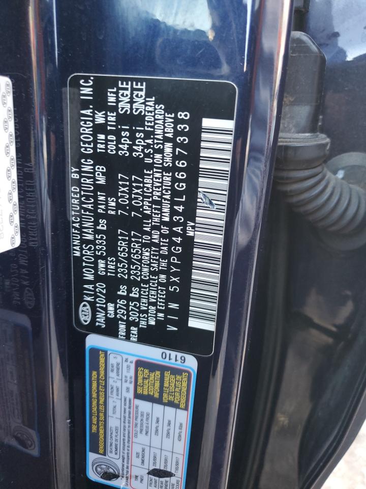 2020 Kia Sorento L VIN: 5XYPG4A34LG667338 Lot: 93317365