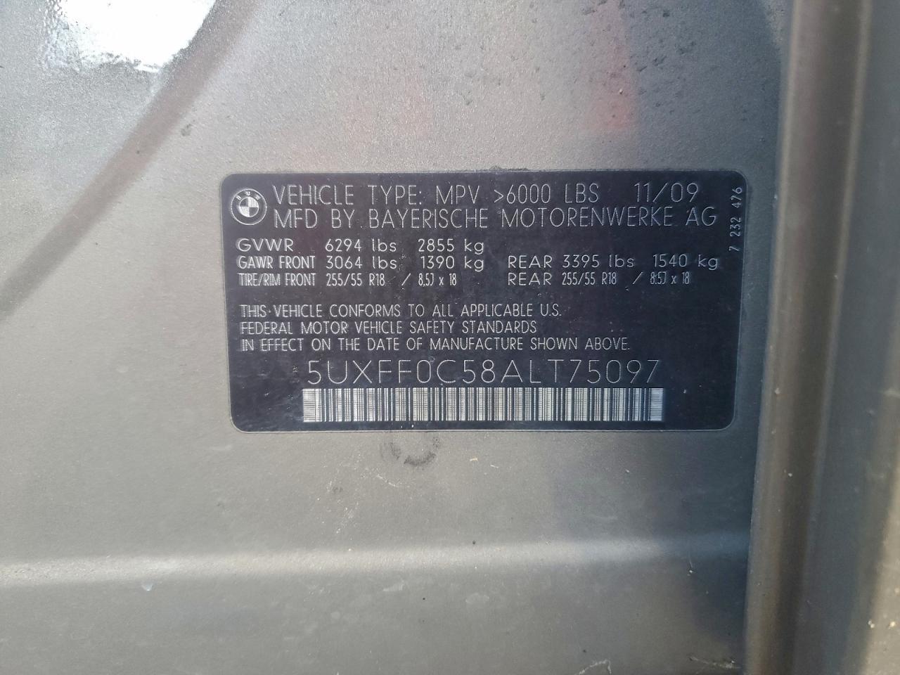 2010 BMW X5 xDrive35D VIN: 5UXFF0C58ALT75097 Lot: 94520695