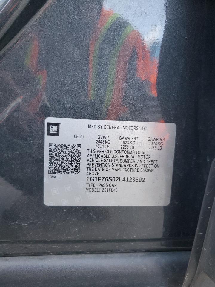 2020 Chevrolet Bolt Ev Premier VIN: 1G1FZ6S02L4123692 Lot: 91138995