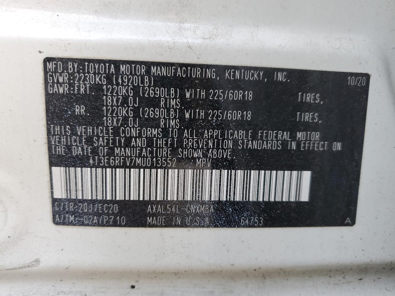 2021 Toyota Rav4 Xse VIN: 4T3E6RFV7MU013552 Lot: 93561445