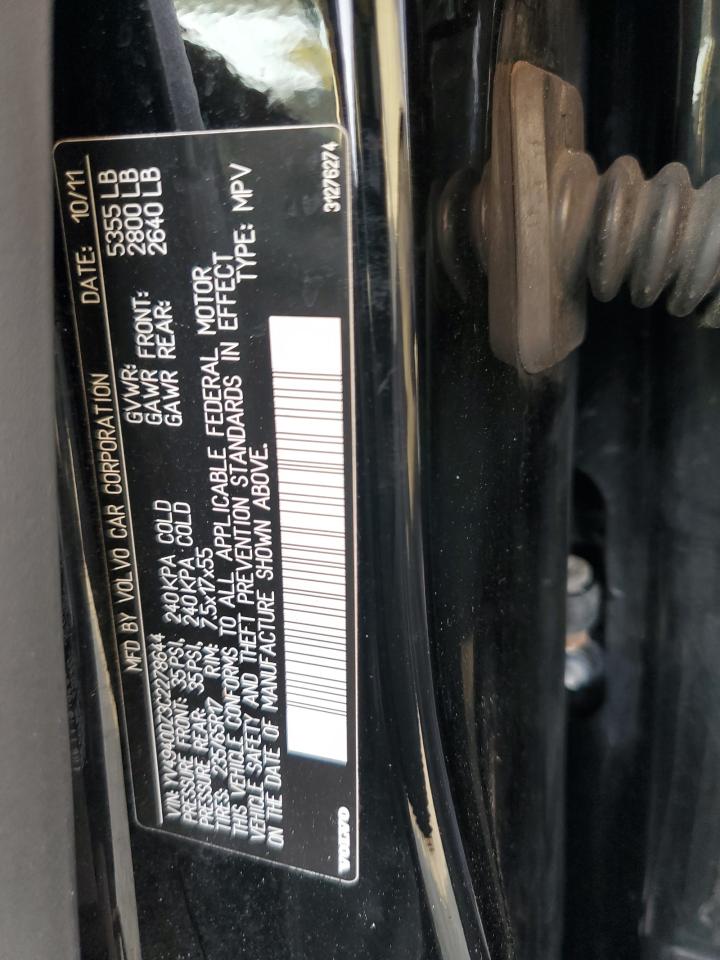 2012 Volvo Xc60 3.2 VIN: YV4940DZ3C2278644 Lot: 92120855