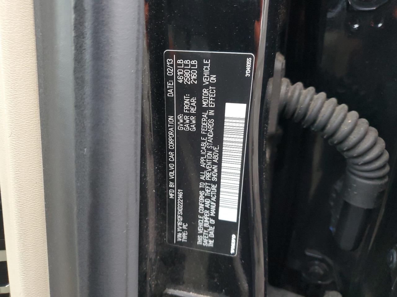 2013 Volvo S60 T5 VIN: YV1612FSXD2221461 Lot: 93676225