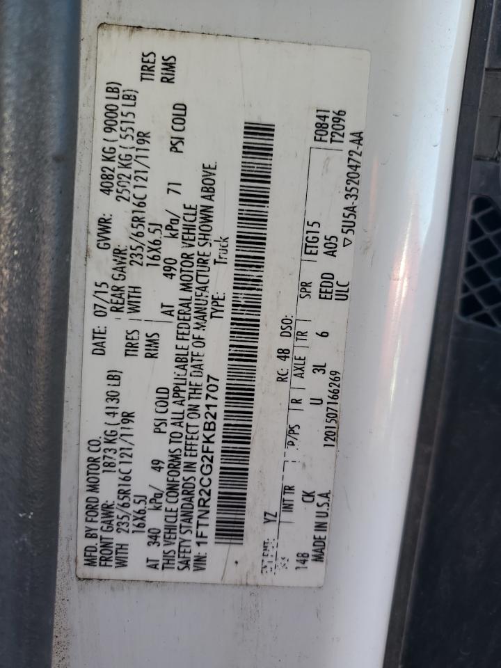 2015 Ford Transit T-250 Delivery Van VIN: 1FTNR2CG2FKB21707 Lot: 91857885