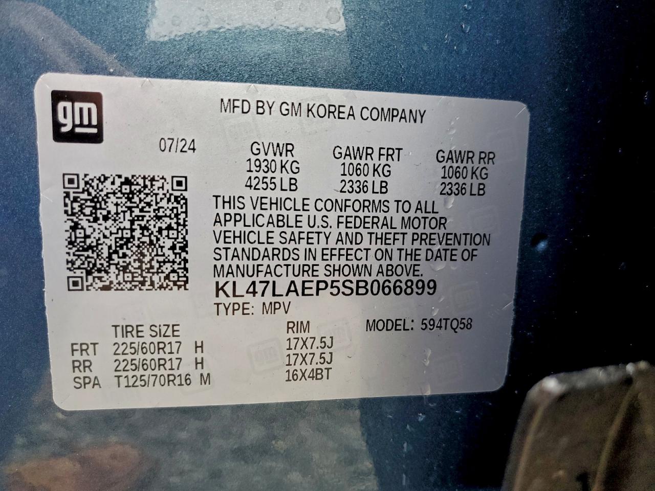 2025 Buick Envista Preferred VIN: KL47LAEP5SB066899 Lot: 91939275