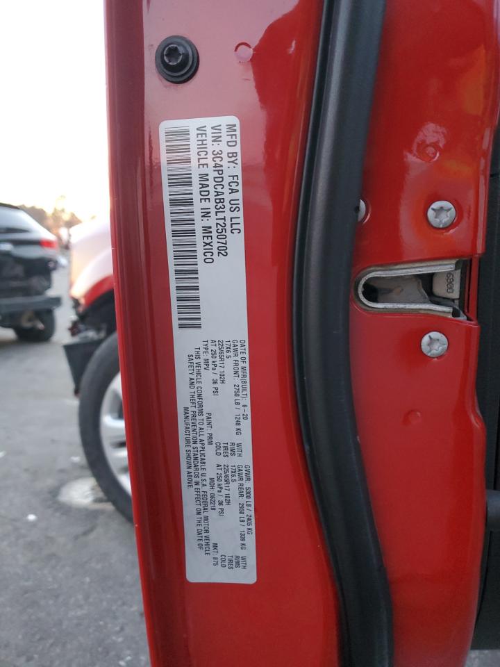 2020 Dodge Journey Se VIN: 3C4PDCAB3LT250702 Lot: 93223545