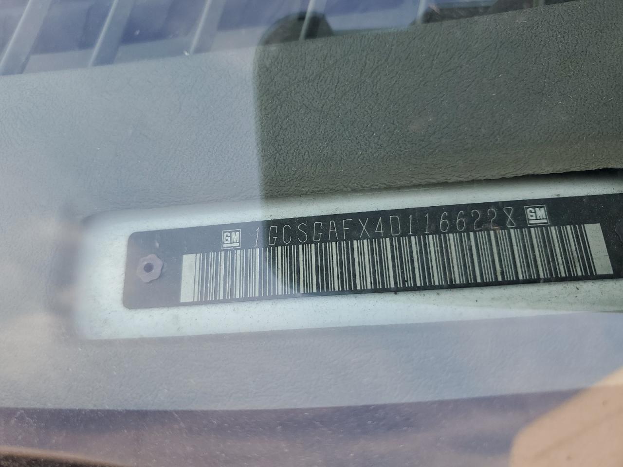 2013 Chevrolet Express Delivery Van VIN: 1GCSGAFX4D1166228 Lot: 87063685