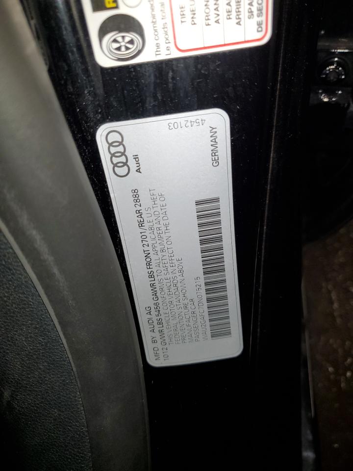 2013 Audi A7 Prestige VIN: WAU2GAFC7DN075215 Lot: 85434545