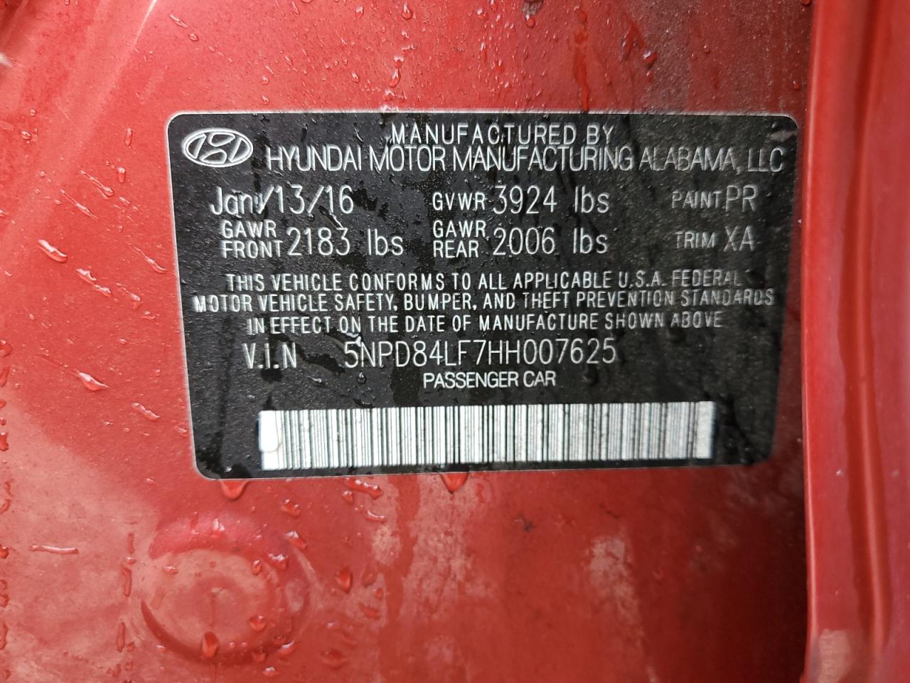 2017 Hyundai Elantra Se VIN: 5NPD84LF7HH007625 Lot: 91429215