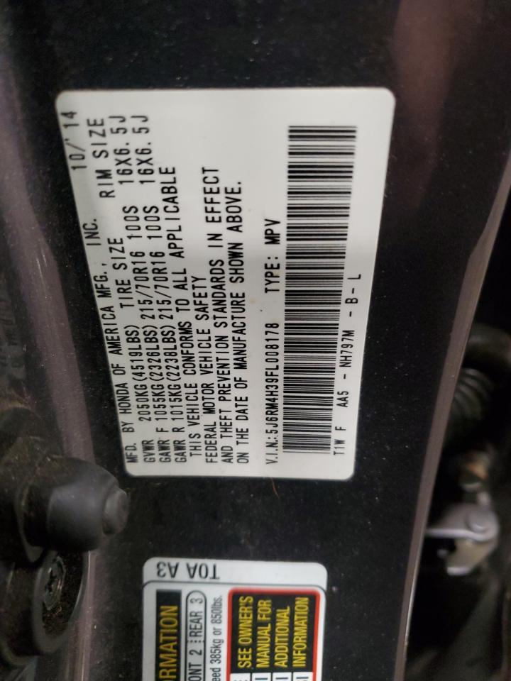 2015 Honda Cr-V Lx VIN: 5J6RM4H39FL008178 Lot: 91479995