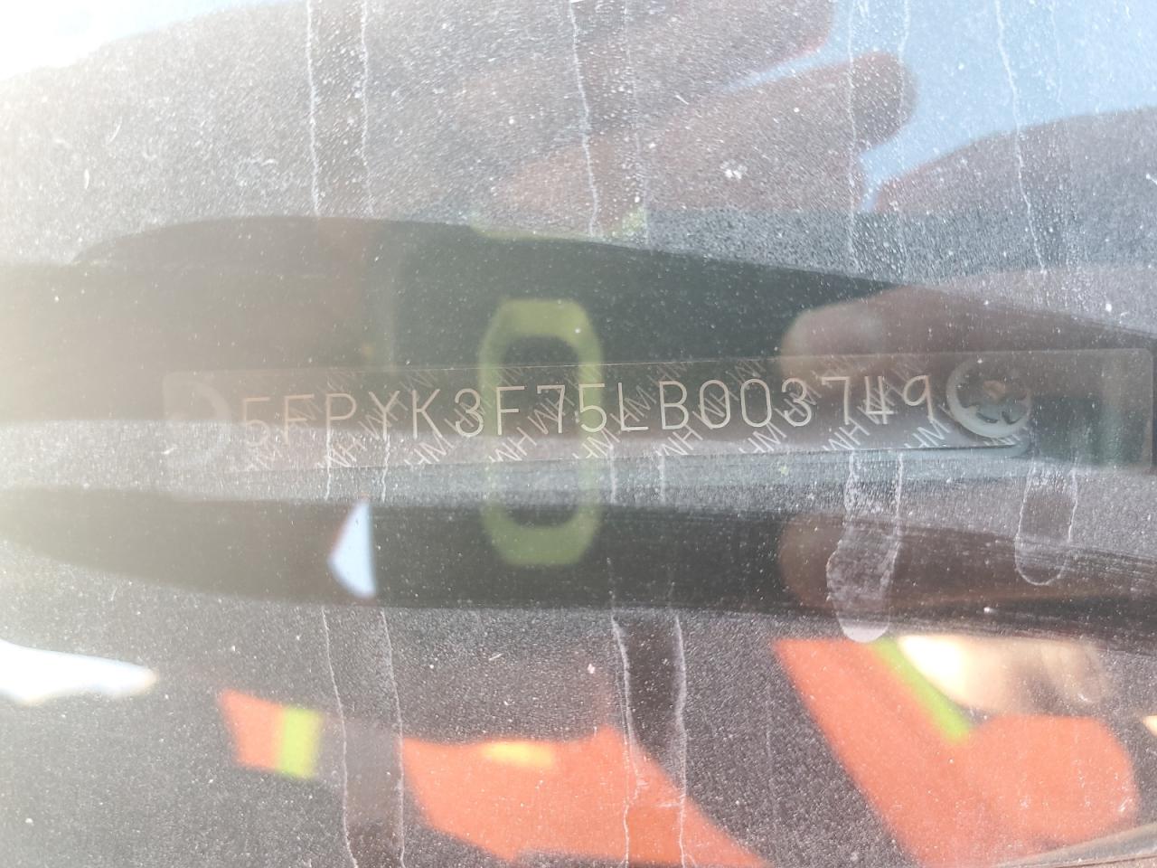 2020 Honda Ridgeline Rtl VIN: 5FPYK3F75LB003749 Lot: 91168945