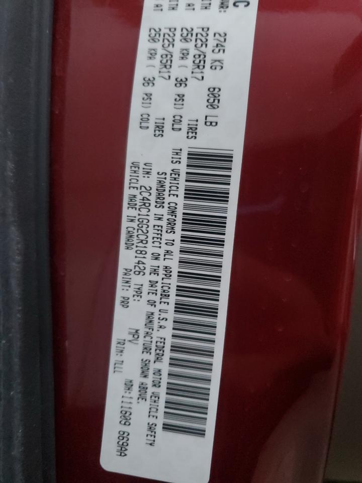 2012 Chrysler Town & Cou VIN: 181426 Lot: 92737785