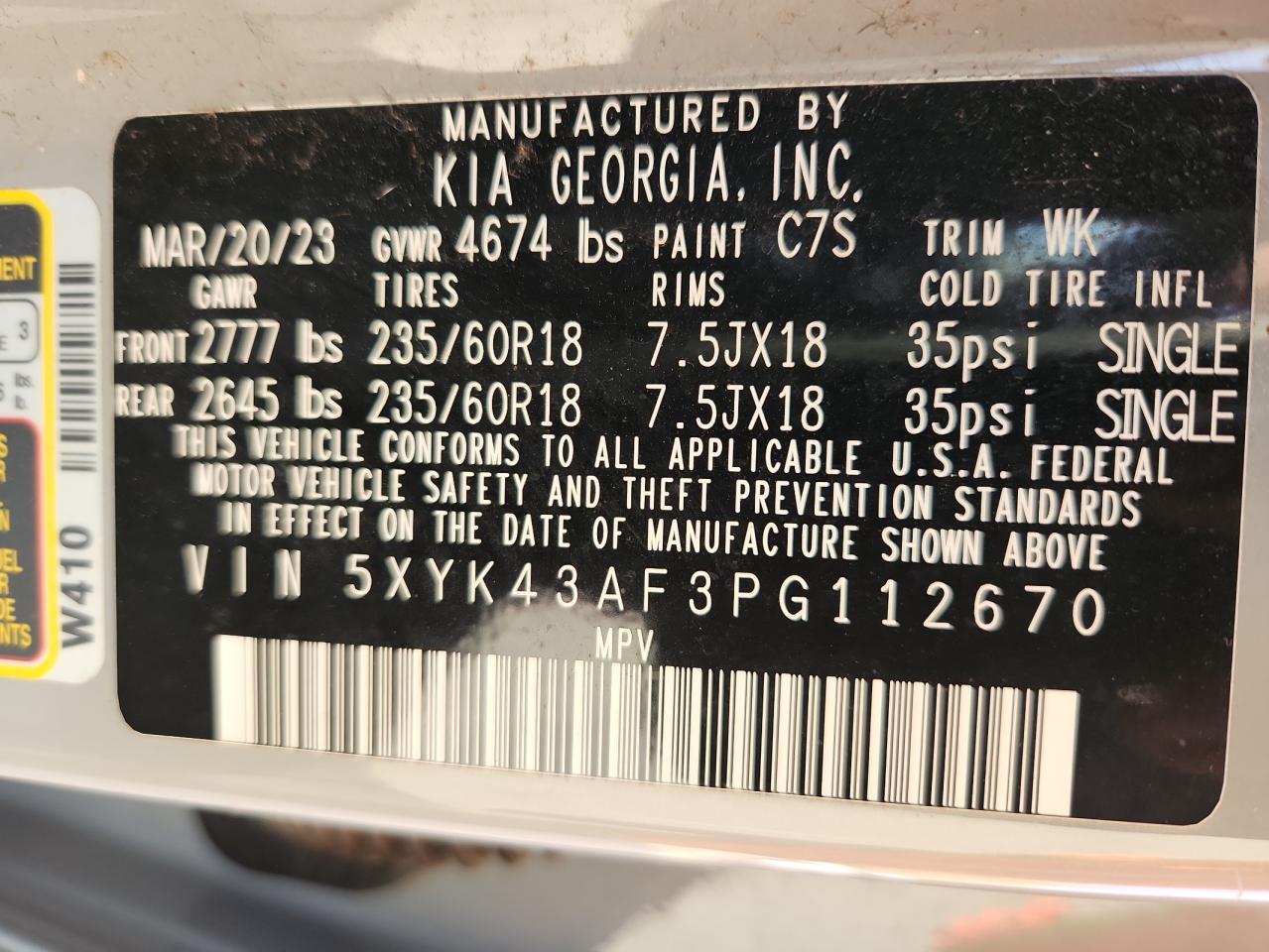 2023 Kia Sportage Sx VIN: 5XYK43AF3PG112670 Lot: 92940585