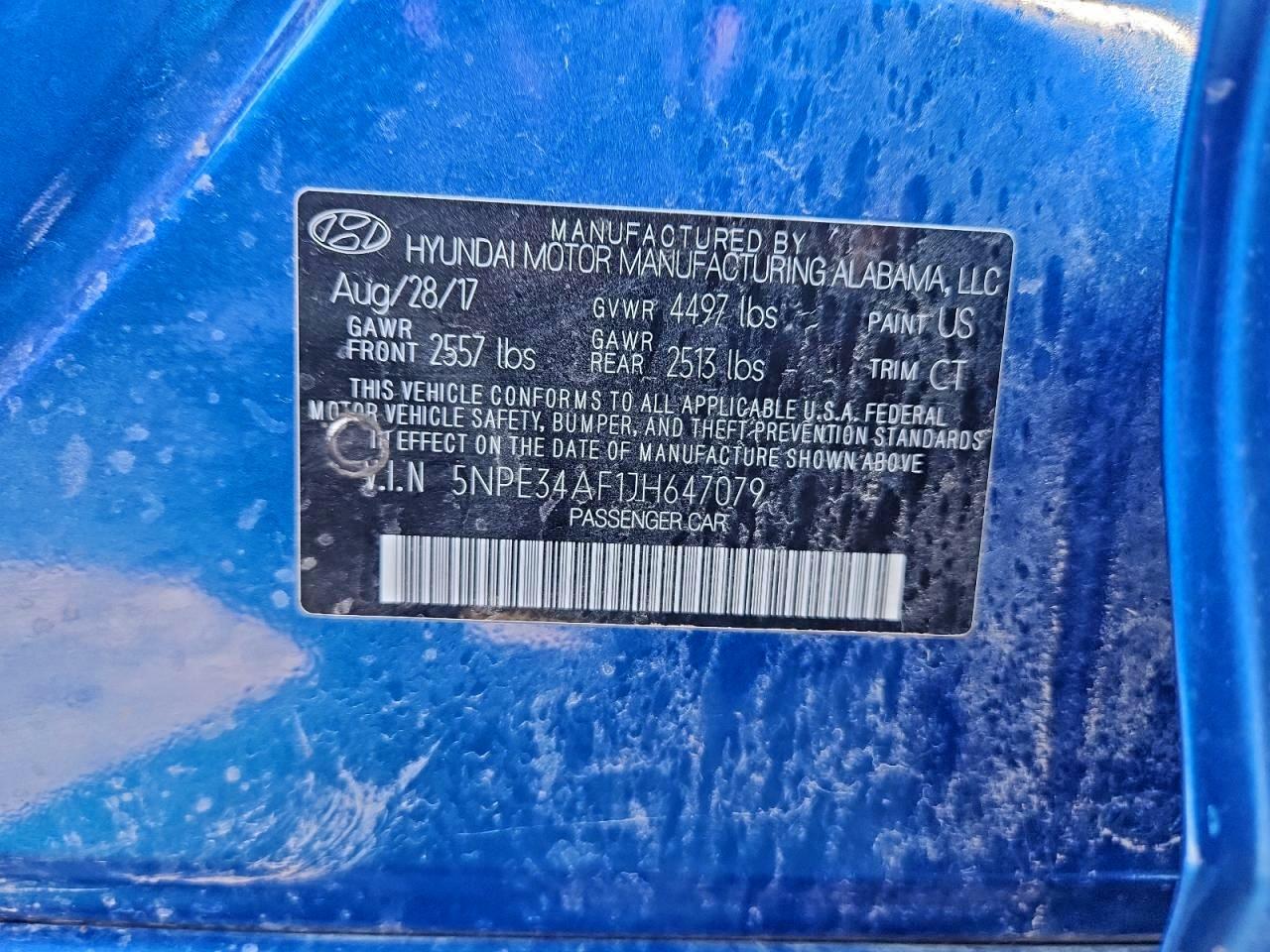 2018 Hyundai Sonata Sport VIN: 5NPE34AF1JH647079 Lot: 93328815