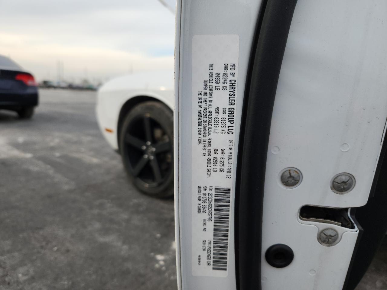 2012 Dodge Challenger Sxt VIN: 2C3CDYAG5CH257705 Lot: 93114735