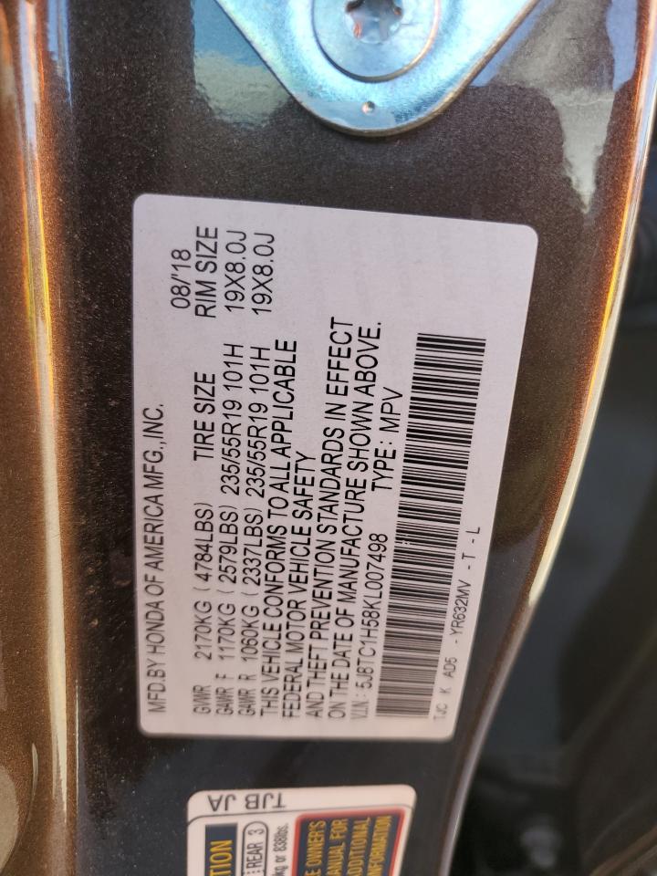 2019 Acura Rdx Technology VIN: 5J8TC1H58KL007498 Lot: 91472585