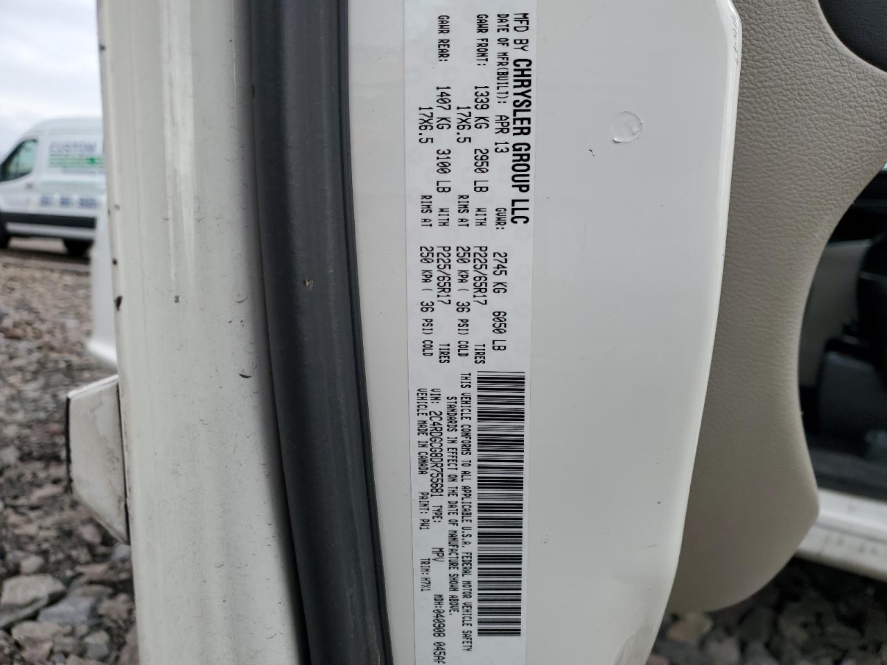 2013 Dodge Grand Caravan Sxt VIN: 2C4RDGCG8DR755681 Lot: 92165895