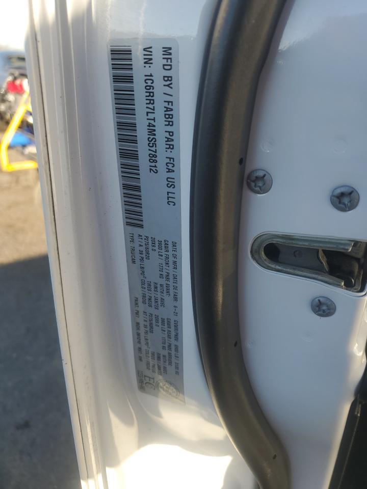 2021 Ram 1500 Classic Slt VIN: 1C6RR7LT4MS578812 Lot: 92531485