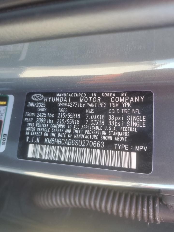 2025 Hyundai Kona Sel VIN: KM8HBCAB6SU270663 Lot: 92420295