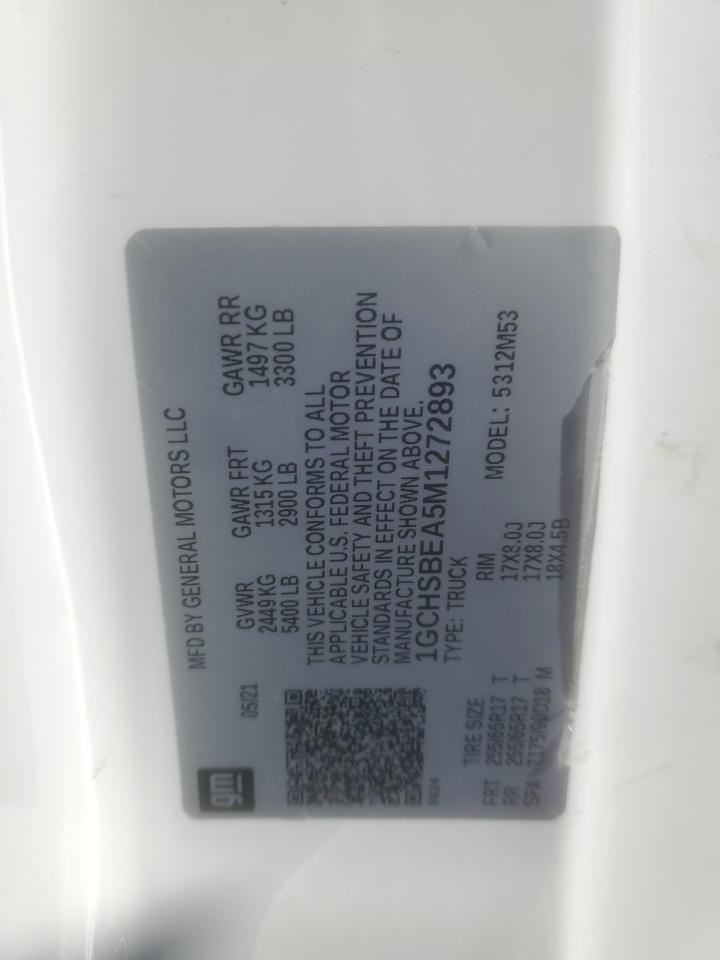 2021 Chevrolet Colorado VIN: 1GCHSBEA5M1272893 Lot: 93032945