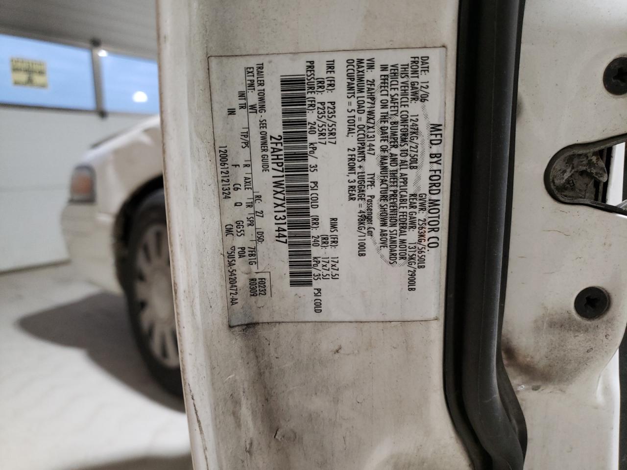 2007 Ford Crown Victoria Police Interceptor VIN: 2FAHP71WX7X131447 Lot: 92891405