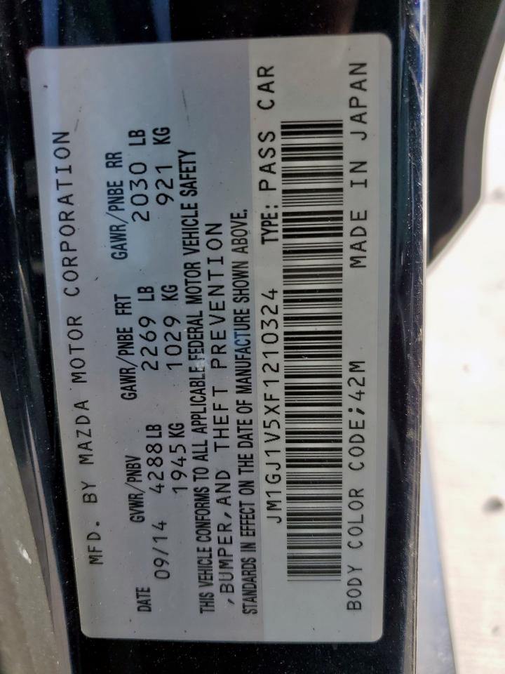 2015 Mazda 6 Touring VIN: JM1GJ1V5XF1210324 Lot: 93111275