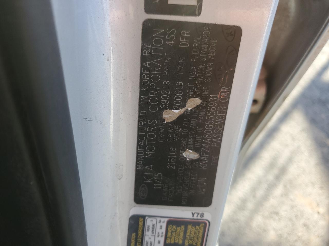 2016 Kia Forte Ex VIN: KNAFZ4A80G5556931 Lot: 91738715