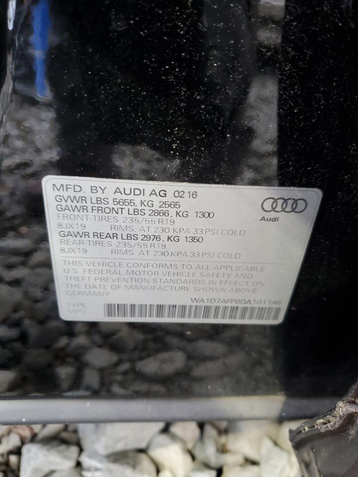 2016 Audi Q5 Premium Plus S-Line VIN: WA1D7AFP8GA101146 Lot: 91732105