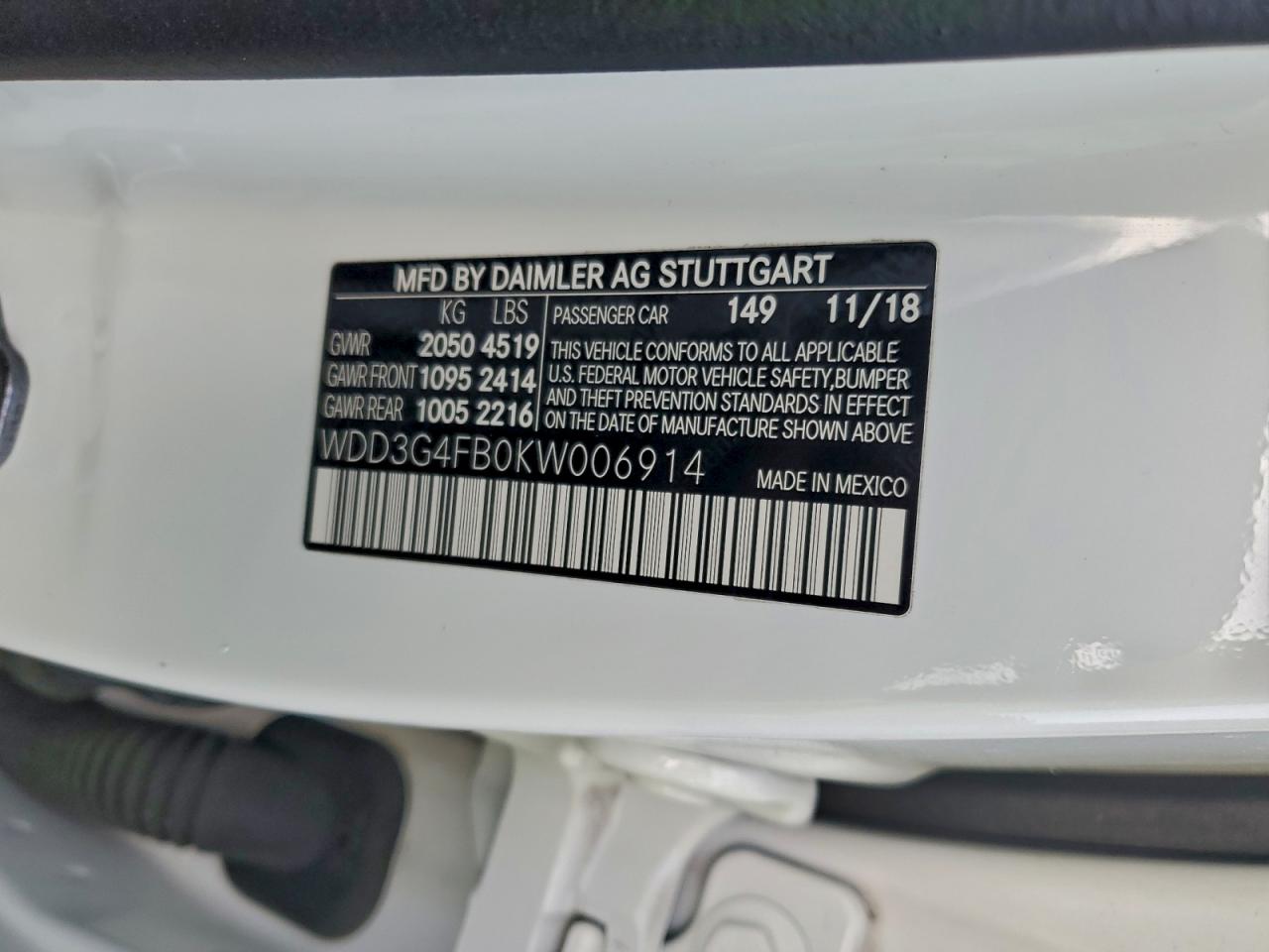 2019 Mercedes-Benz A 220 4Matic VIN: WDD3G4FB0KW006914 Lot: 94317295