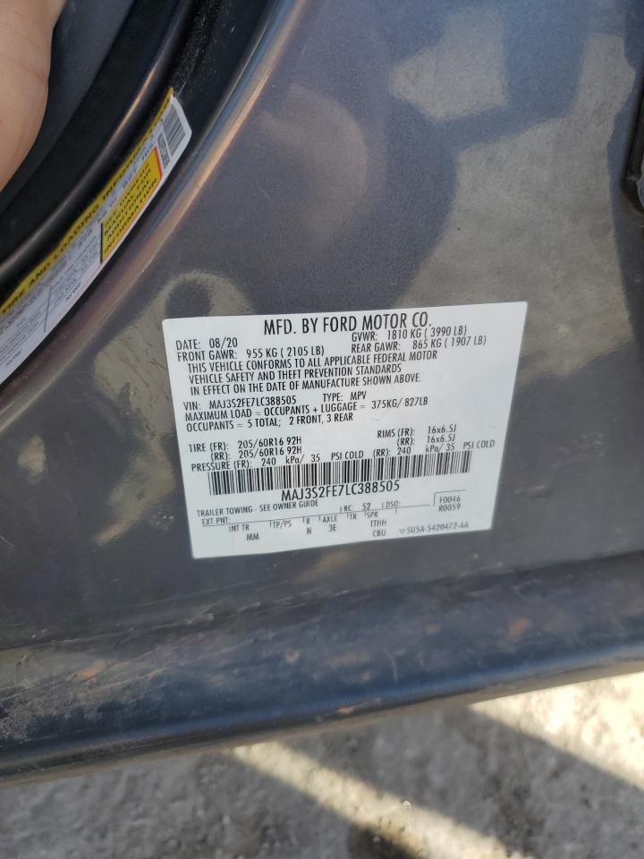 2020 Ford Ecosport S VIN: MAJ3S2FE7LC388505 Lot: 92814395