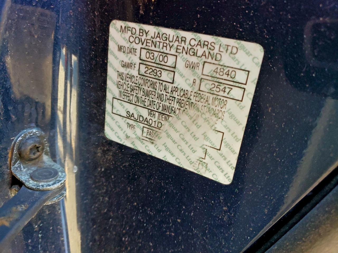 2000 Jaguar S-Type VIN: SAJDA01D1YGL66411 Lot: 93514625