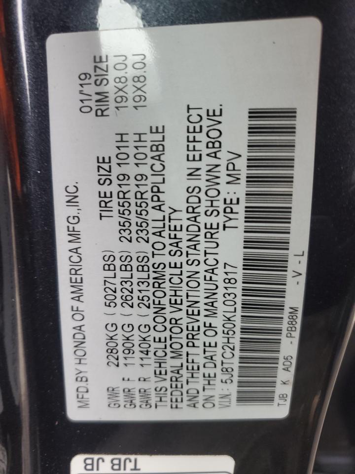 2019 Acura Rdx Technology VIN: 5J8TC2H50KL031817 Lot: 93682465