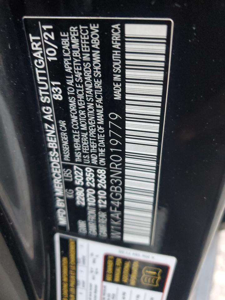 2022 Mercedes-Benz C 300 VIN: W1KAF4GB3NR019779 Lot: 90759785