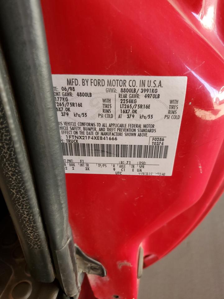 1999 Ford F250 Super Duty VIN: 1FTNX21F4XEB41666 Lot: 92331375