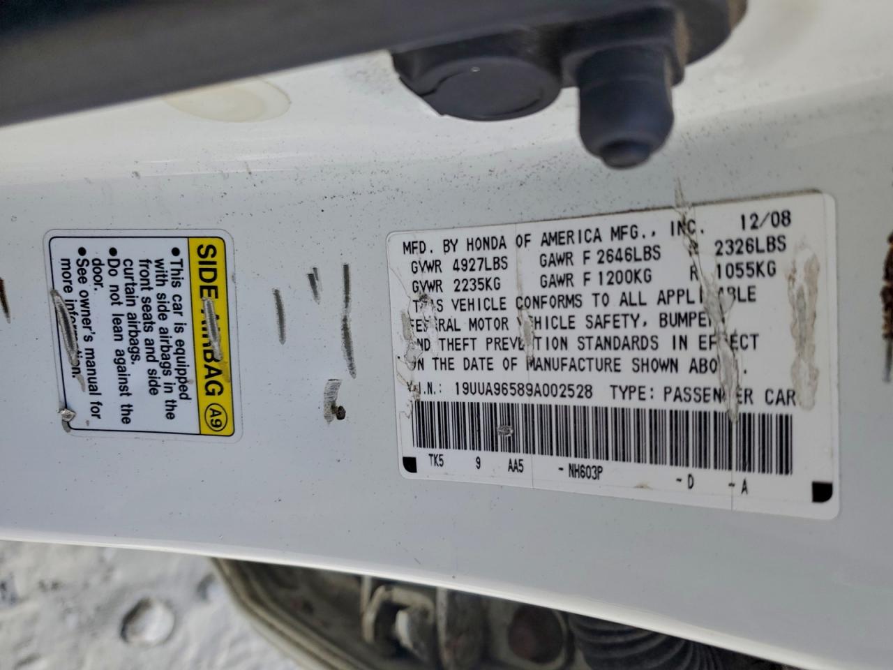 2009 Acura Tl VIN: 19UUA96589A002528 Lot: 94094715