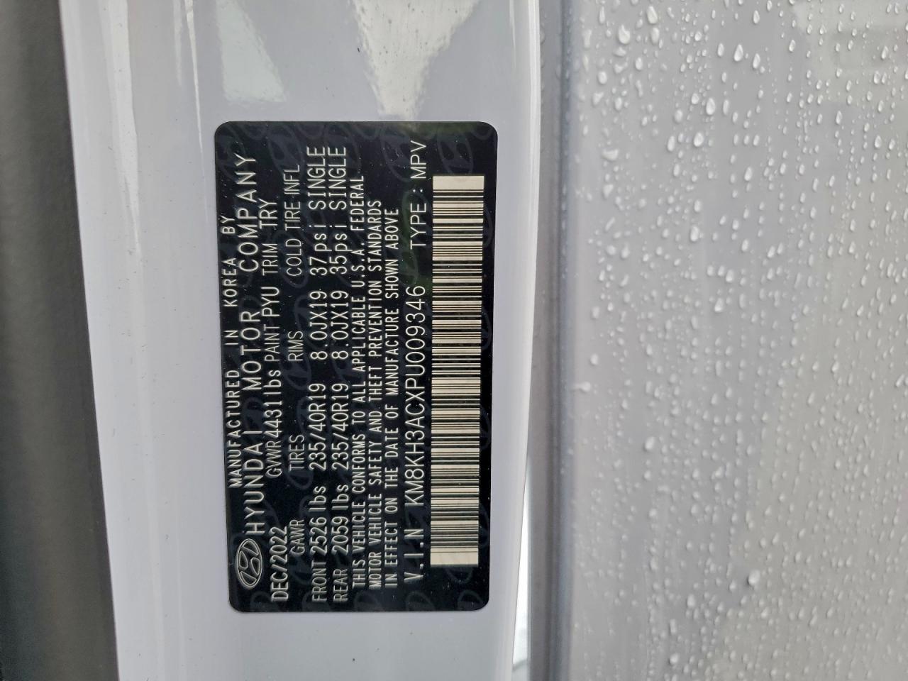 2023 Hyundai Kona N Base VIN: KM8KH3ACXPU009346 Lot: 93045295