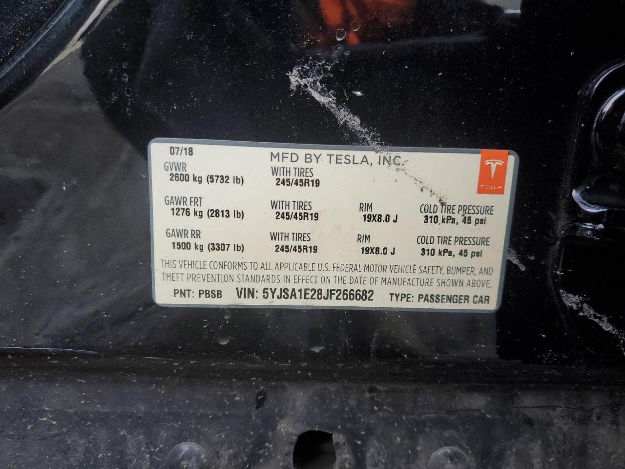 2018 Tesla Model S VIN: 5YJSA1E28JF266682 Lot: 92041785