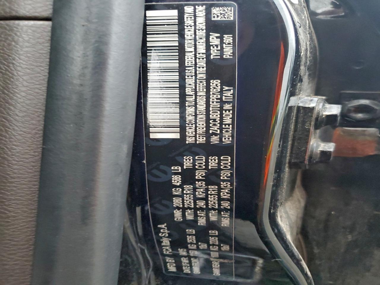 2015 Jeep Renegade Limited VIN: ZACCJBDT0FPB76256 Lot: 94539975