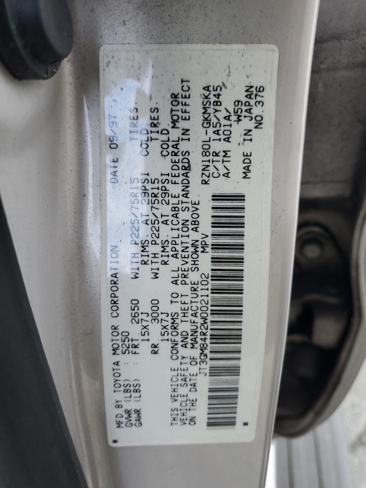 1998 Toyota 4Runner VIN: JT3GM84R2W0021102 Lot: 90917895