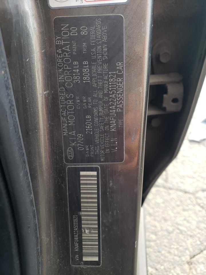 2010 Kia Forte Ex VIN: KNAFU4A22A5111821 Lot: 91921645