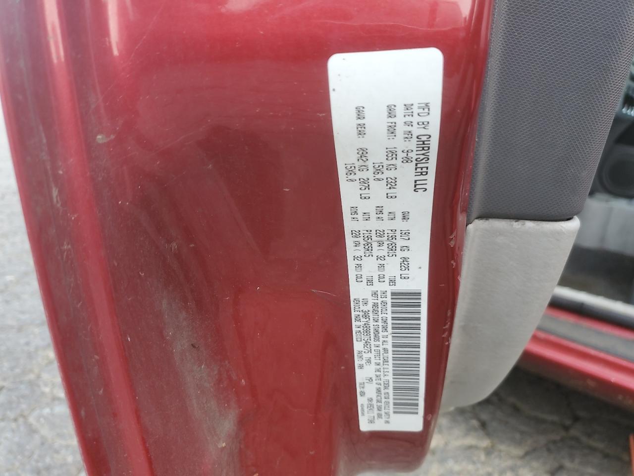 2009 Chrysler Pt Cruiser VIN: 3A8FY48989T546275 Lot: 93329635