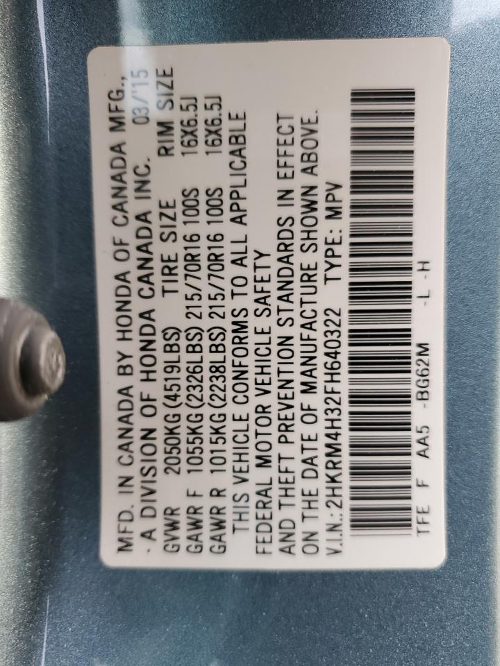 2015 Honda Cr-V Lx VIN: 2HKRM4H32FH640322 Lot: 90348535