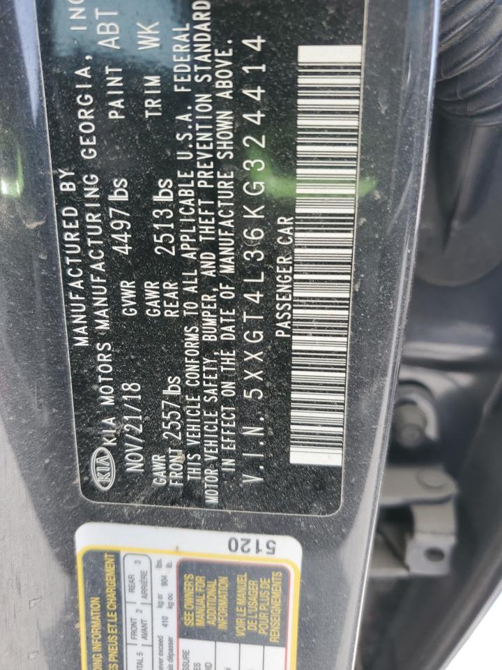 2019 Kia Optima Lx VIN: 5XXGT4L36KG324414 Lot: 92672665