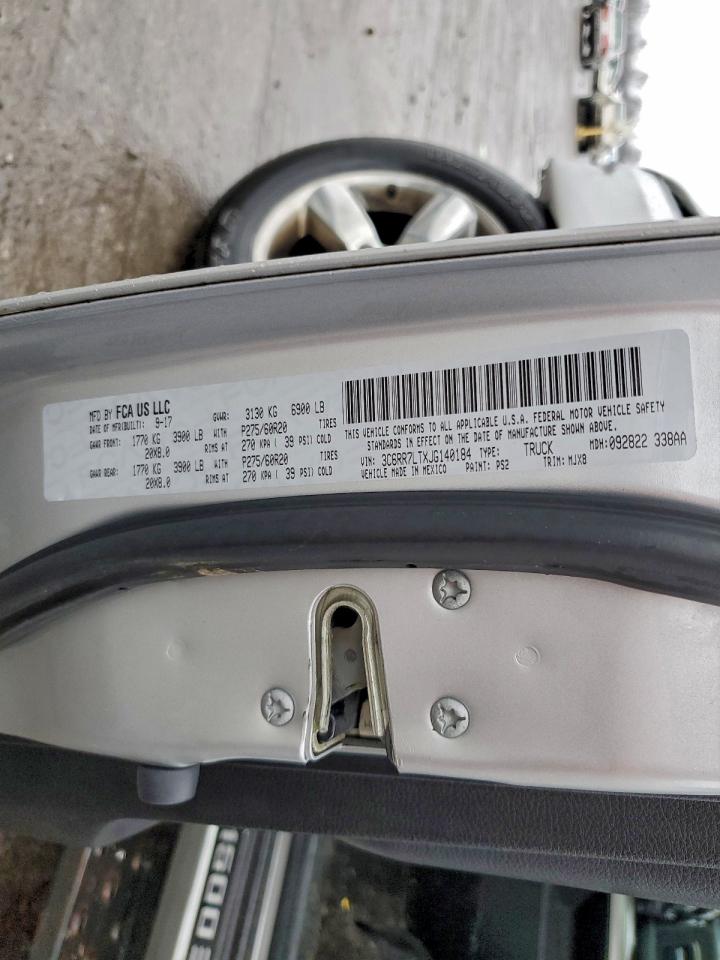 2018 Ram 1500 Slt VIN: 3C6RR7LTXJG140184 Lot: 94265815