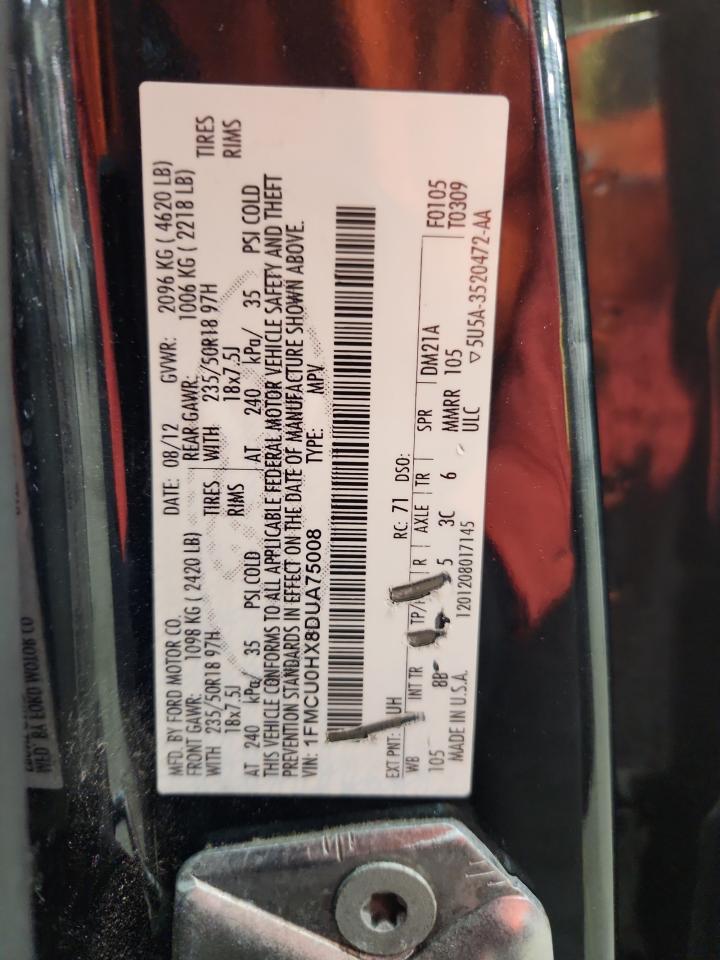 2013 Ford Escape Sel VIN: 1FMCU0HX8DUA75008 Lot: 93518805