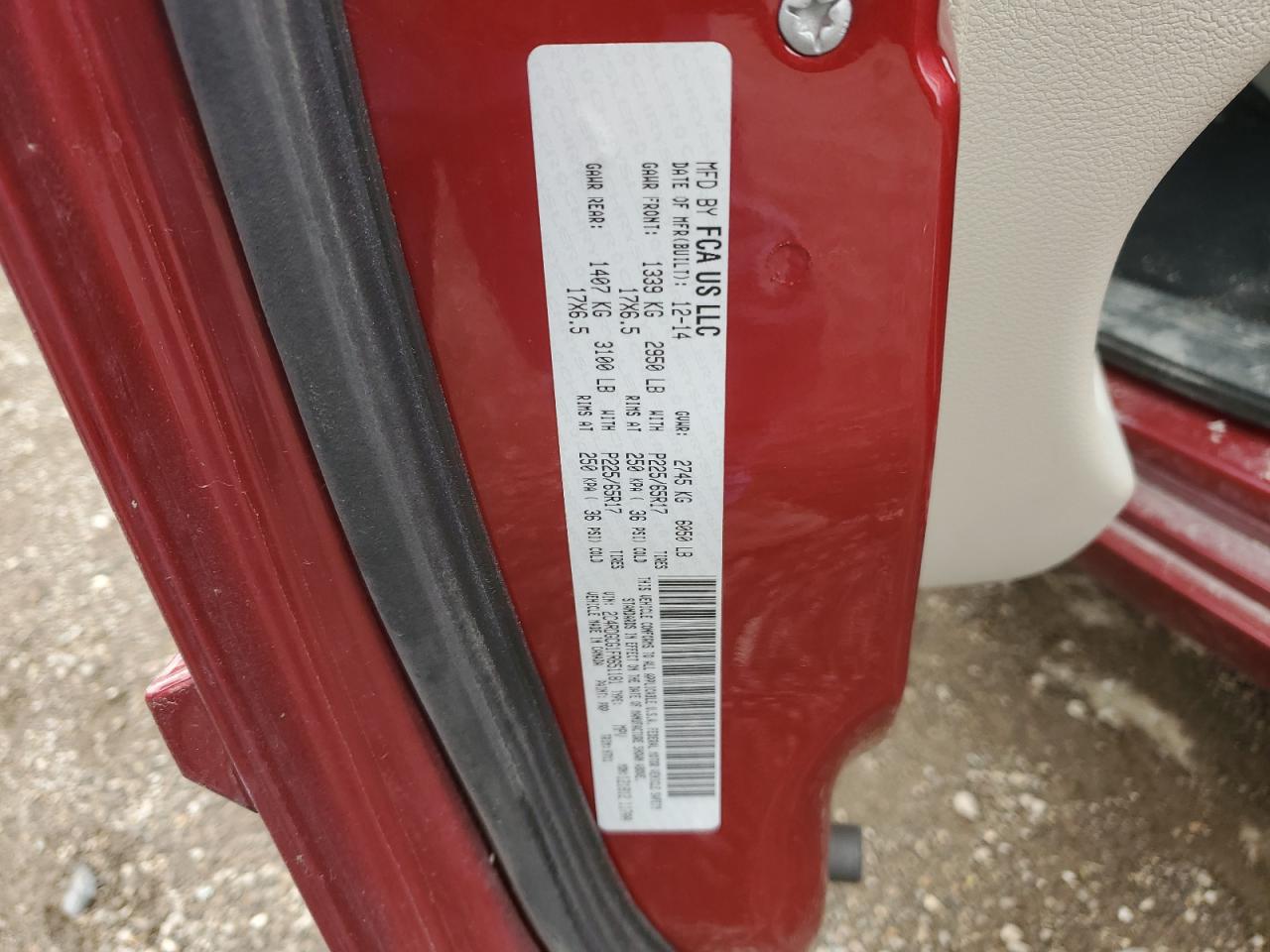 2015 Dodge Grand Caravan Sxt VIN: 2C4RDGCG1FR651181 Lot: 92935145