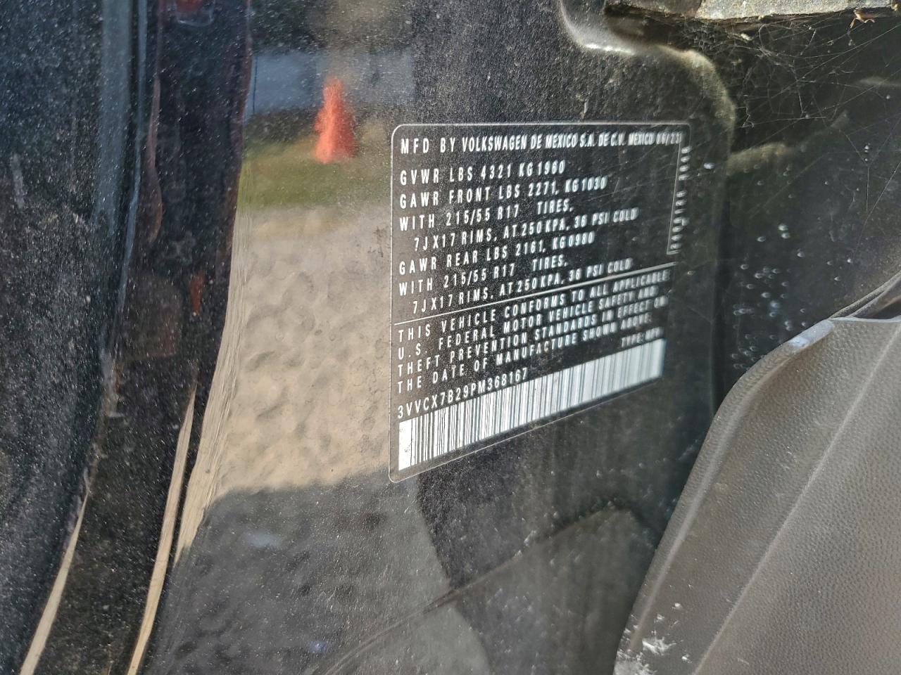 2023 Volkswagen Taos S VIN: 3VVCX7B29PM368167 Lot: 93841925