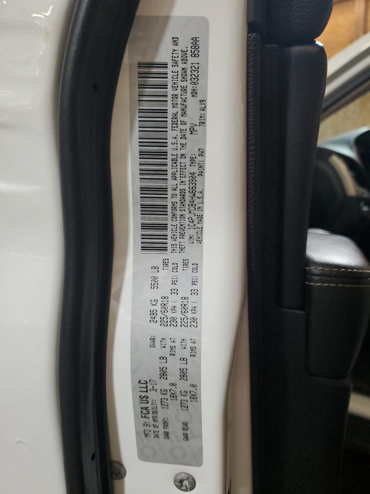 2017 Jeep Cherokee Limited VIN: 1C4PJMDB4HW663904 Lot: 92378575