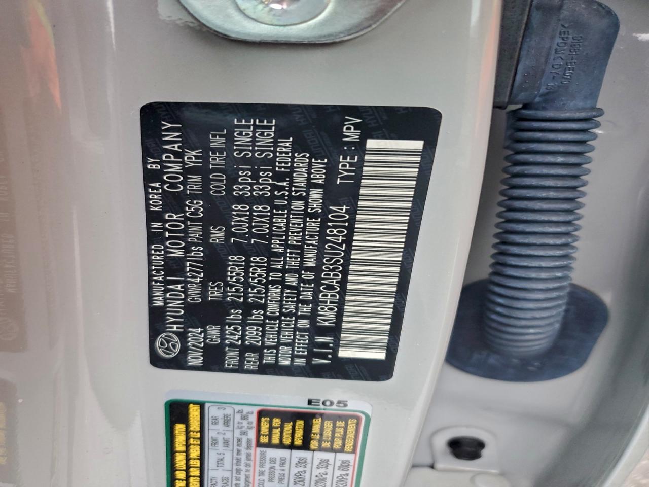 2025 Hyundai Kona Sel VIN: KM8HBCAB3SU248104 Lot: 93147965