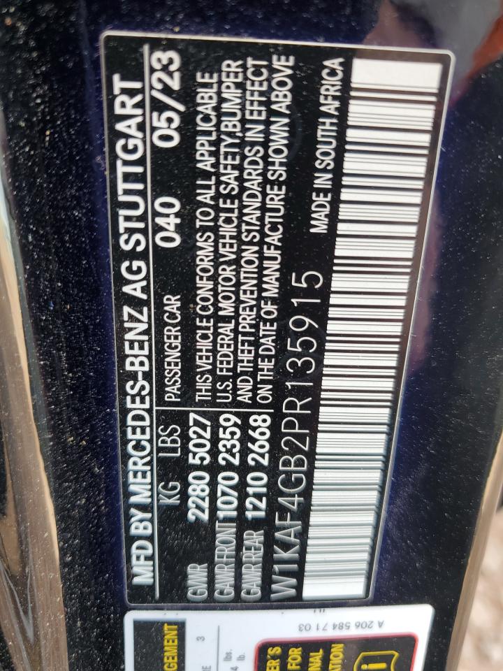 2023 Mercedes-Benz C 300 VIN: W1KAF4GB2PR135915 Lot: 92724995